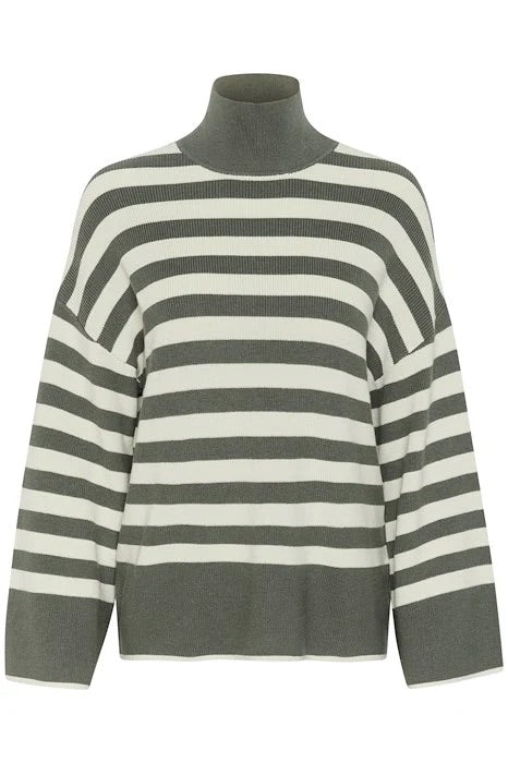 Inwear Gittel Agave Green Cashmere Mix Stripe Pullover