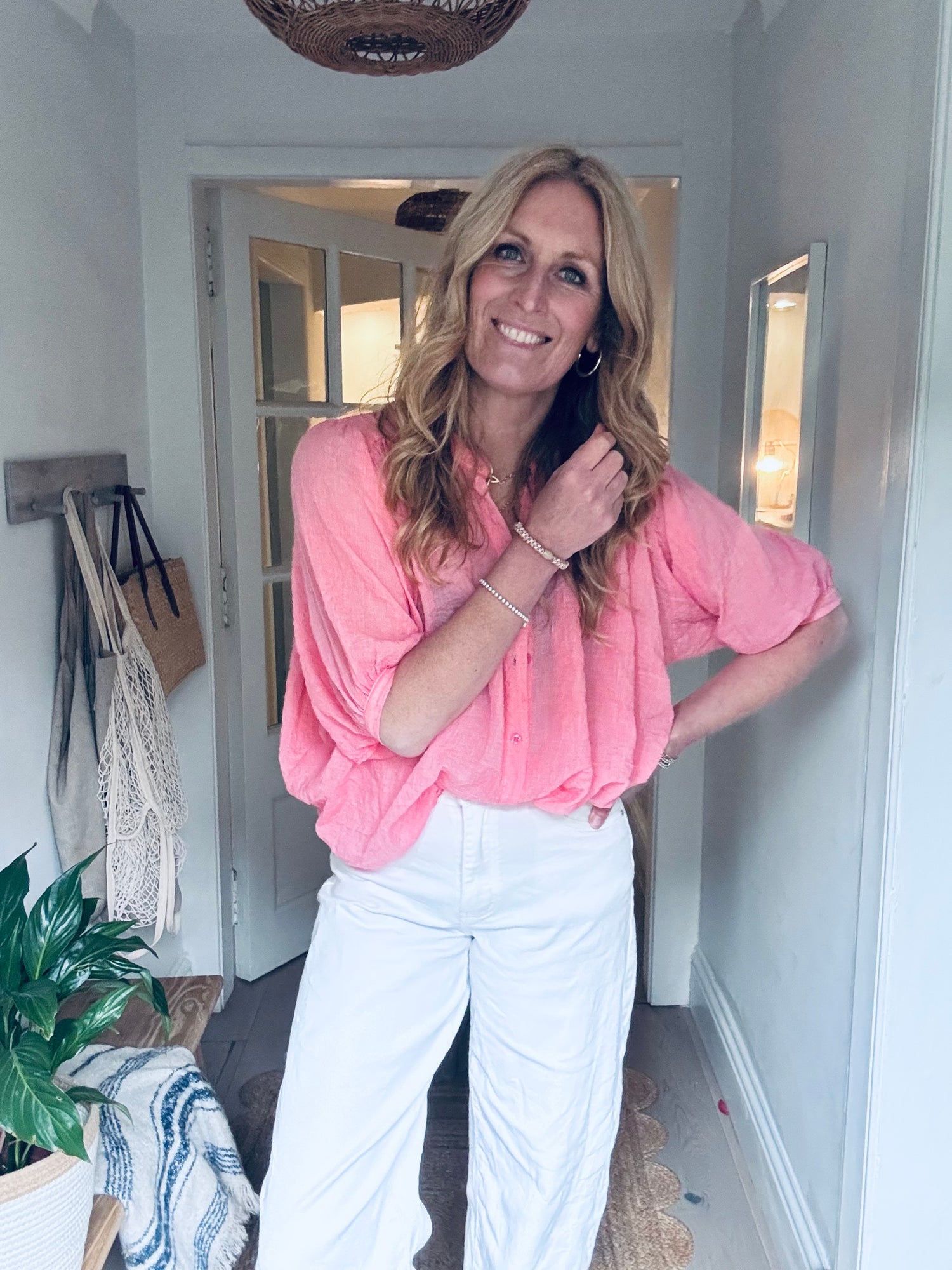Coral Cotton Italian Shirt (one size)