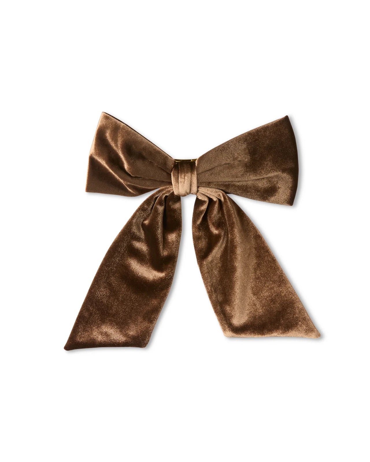 Bury Velvet Large Bow Clip in Bear Brown