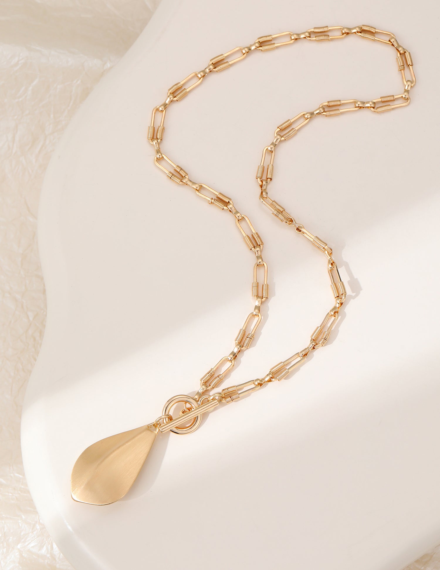 Belle Gold Tennis/T Bar style teardrop Necklace