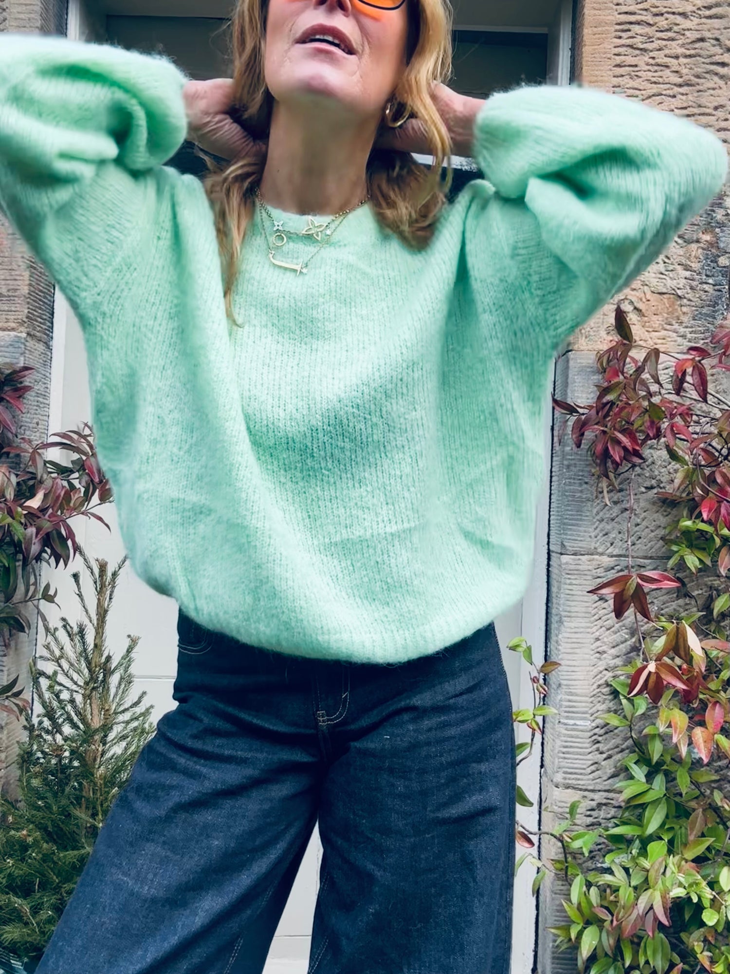 Brie Wide Sleeve Knit in Green