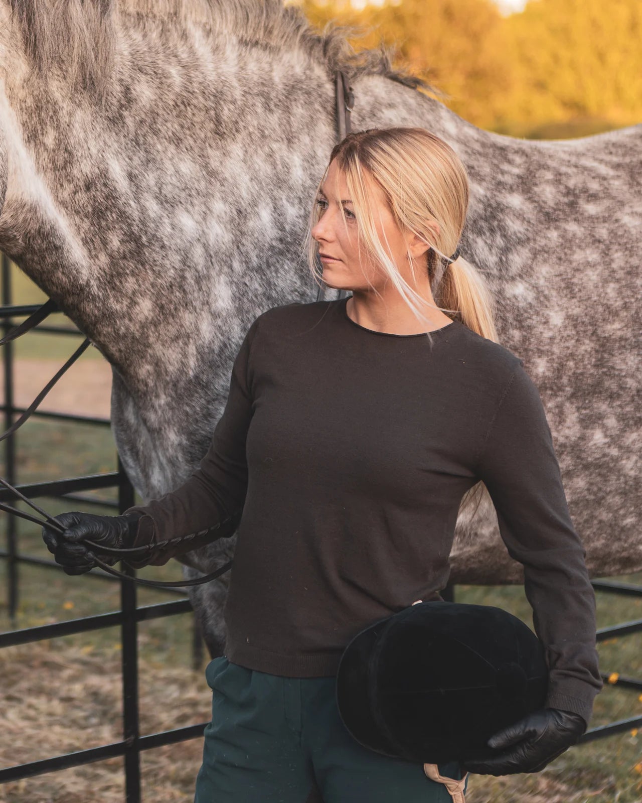 Jade Crew Neck Jumper in Chocolate Bark (ONE SIZE)m