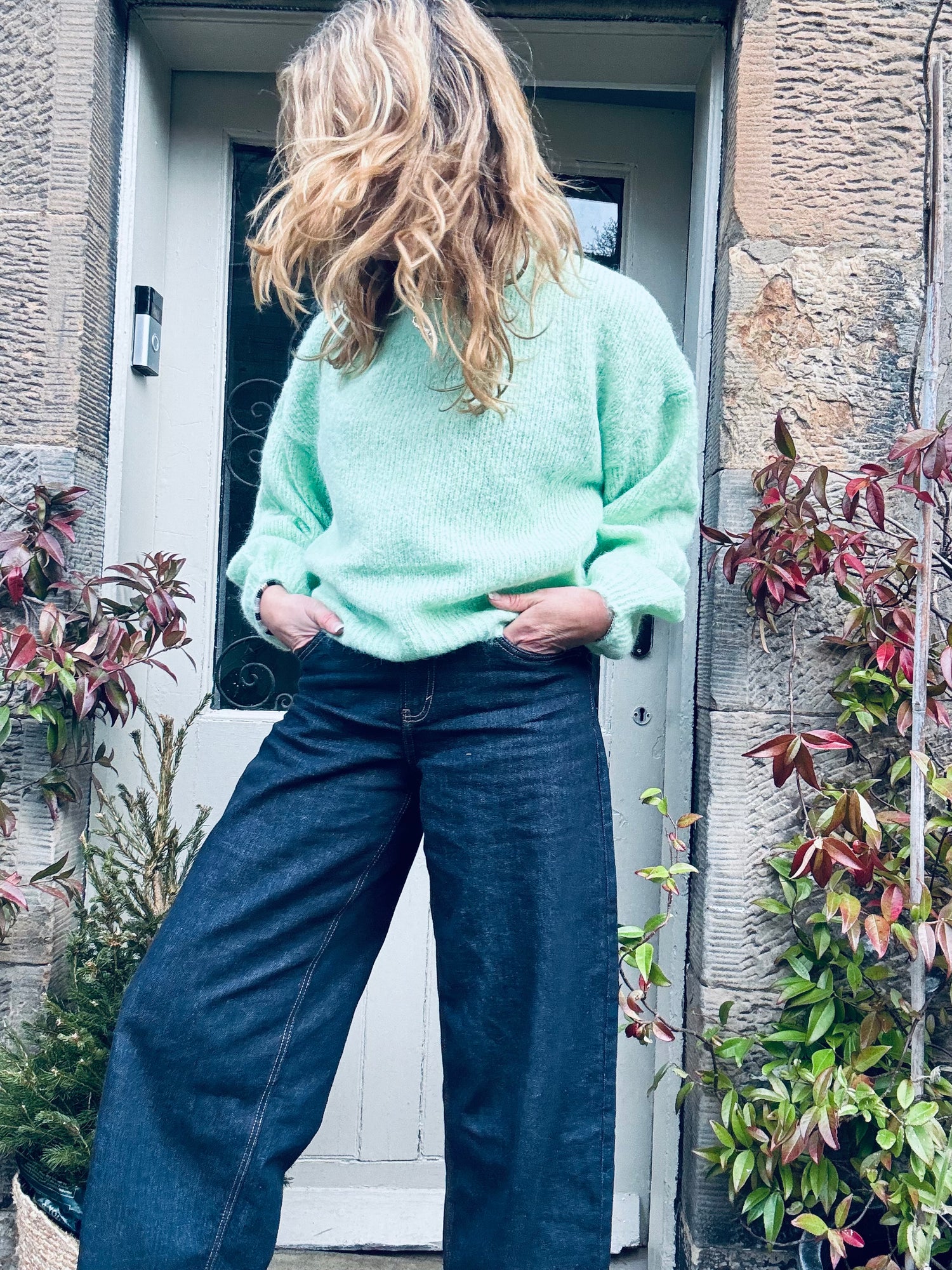 Brie Wide Sleeve Knit in Green