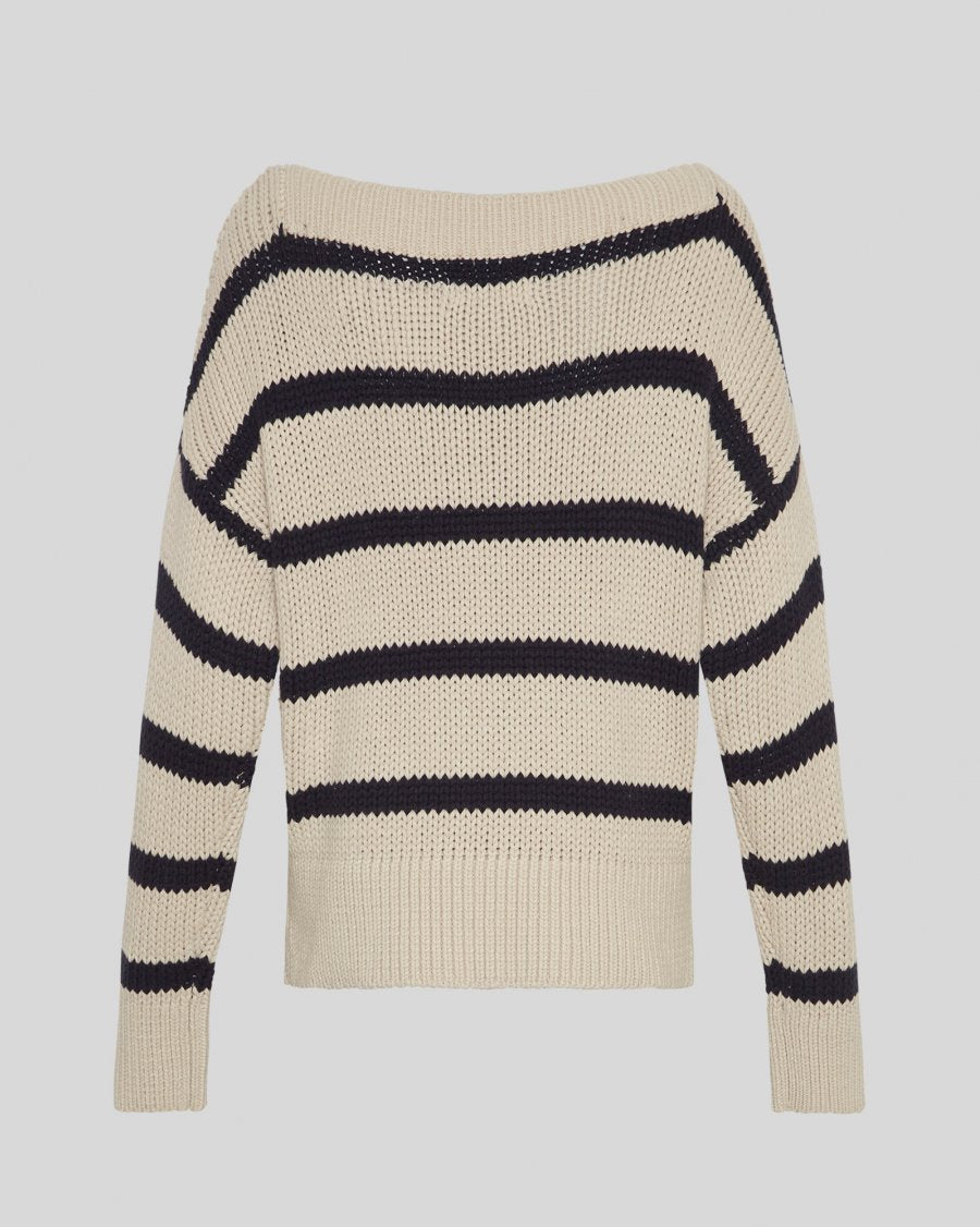 MSCH Gladis Jillena Pullover in Oatmeal and Navy Stripe
