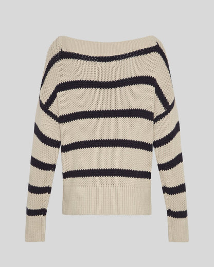 MSCH Gladis Jillena Pullover in Oatmeal and Navy Stripe