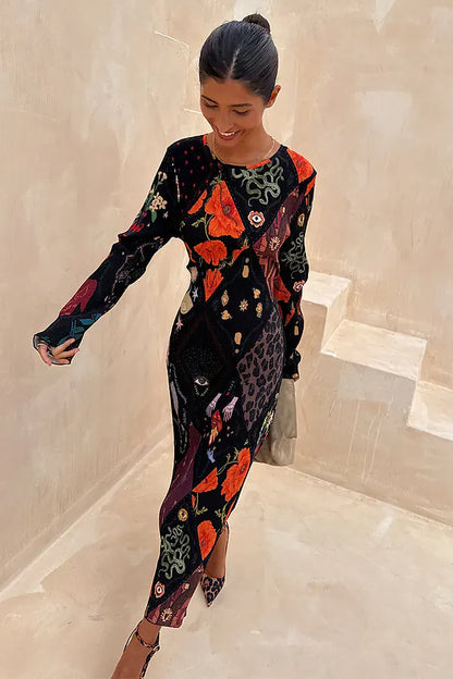 NFD Night Garden Gaia Plisse Dress