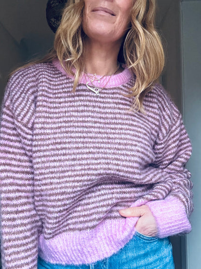 Stripe Pink and Brown knit (one size)