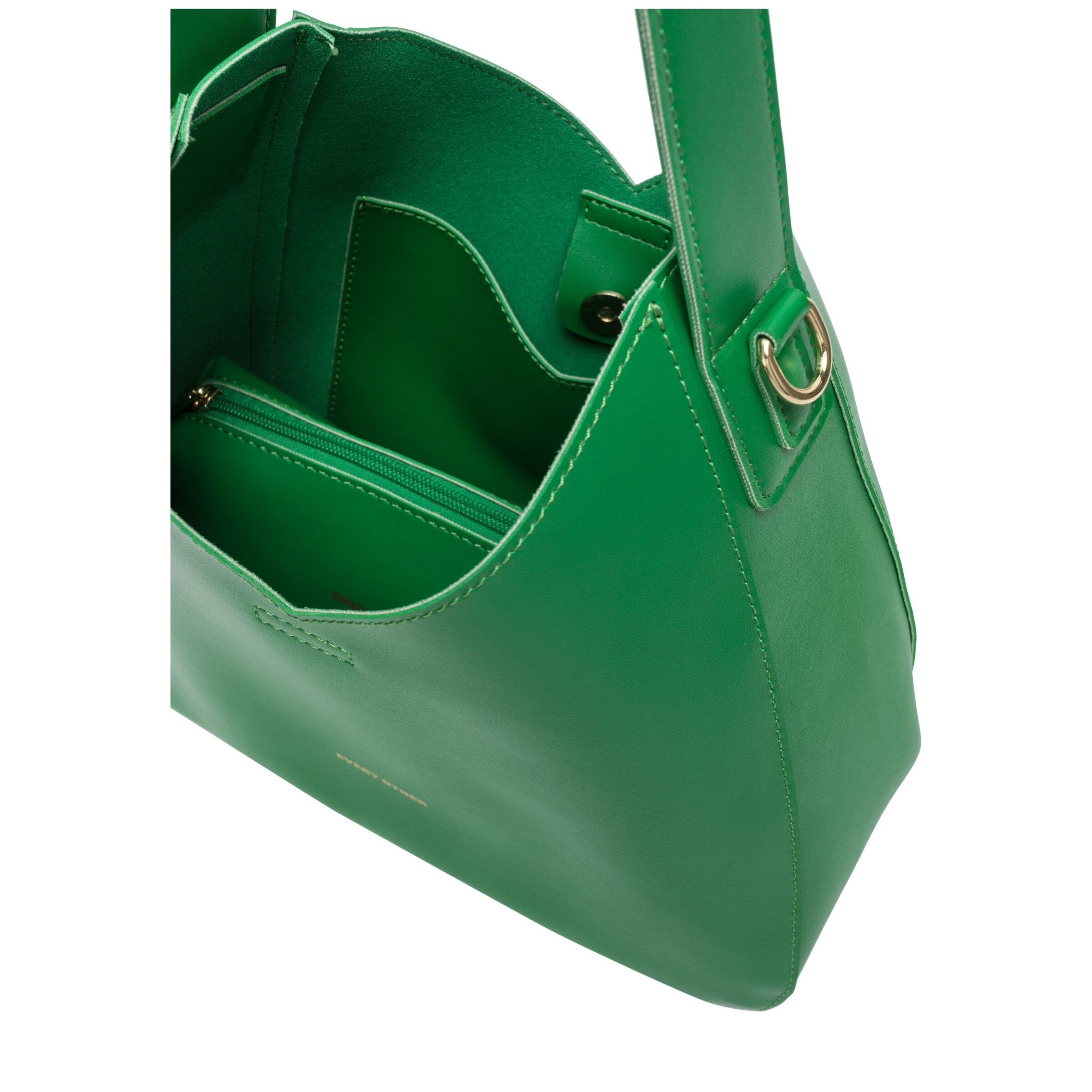Large Green Tote With Pouch