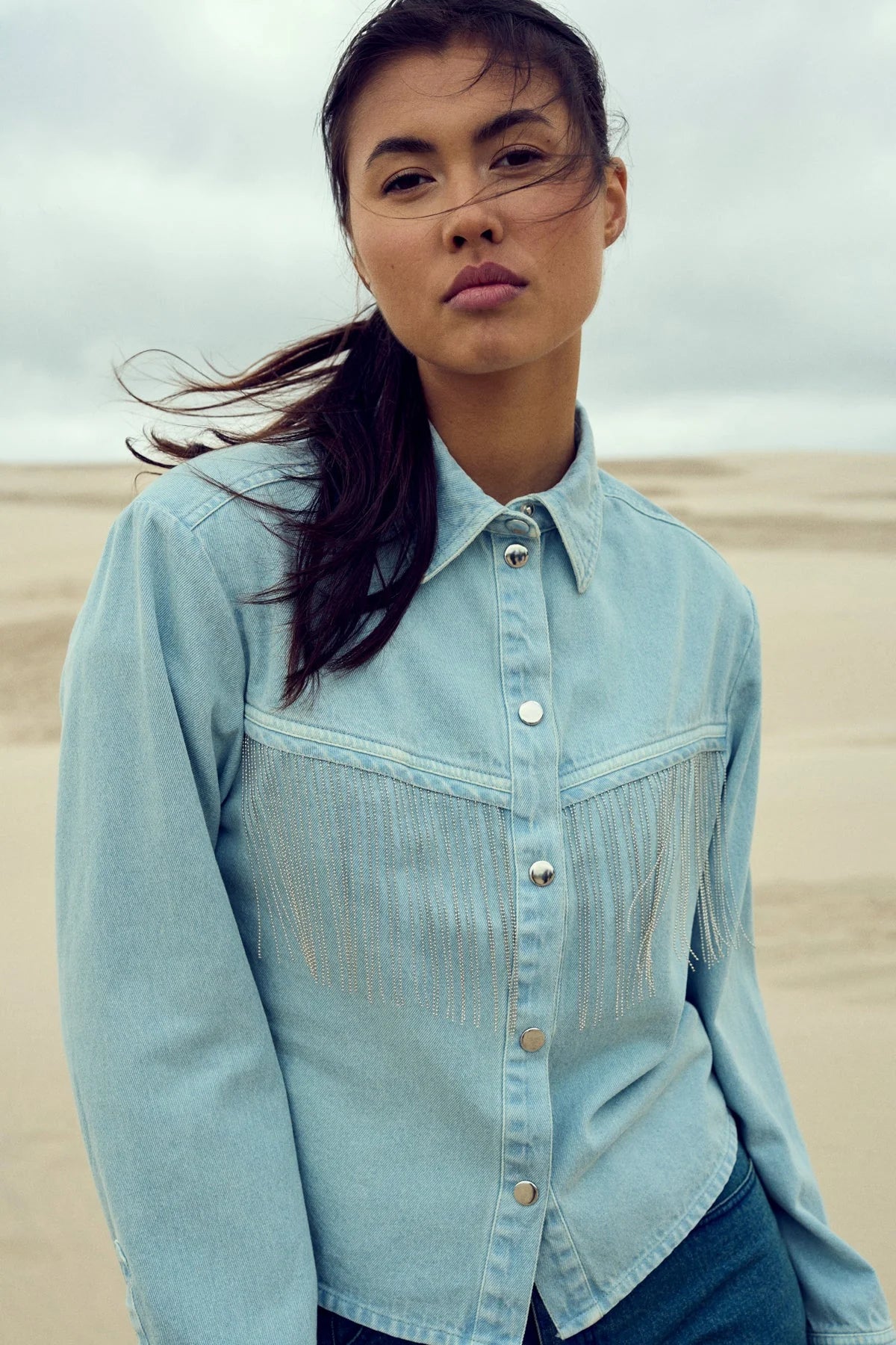 Terica Denim Shirt Jacket in Light Wash