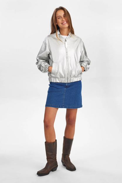 Numph Nuellanora Metallic Jacket in Silver