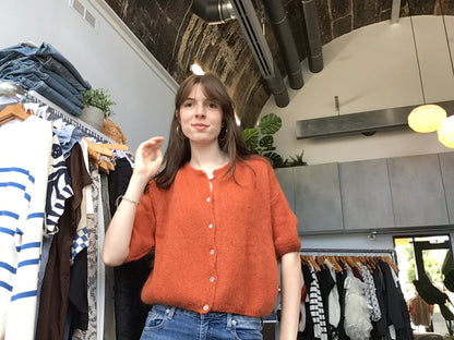 Tilly Mohair Cardigan in Rust (ONE SIZE)