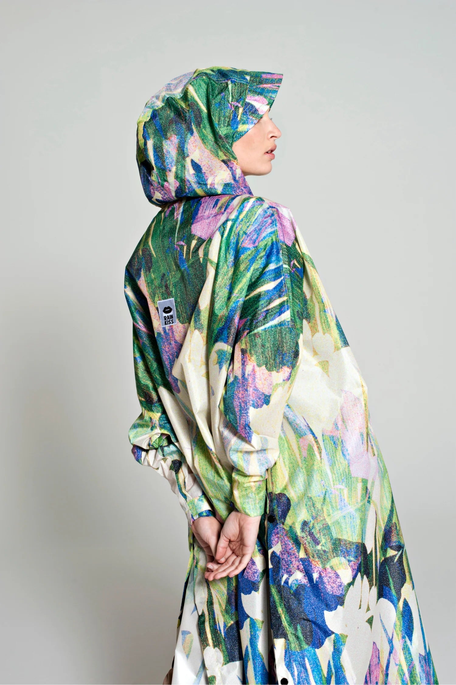 Rainkiss Lily Waterproof Poncho with Built in Carry Pouch (One Size)