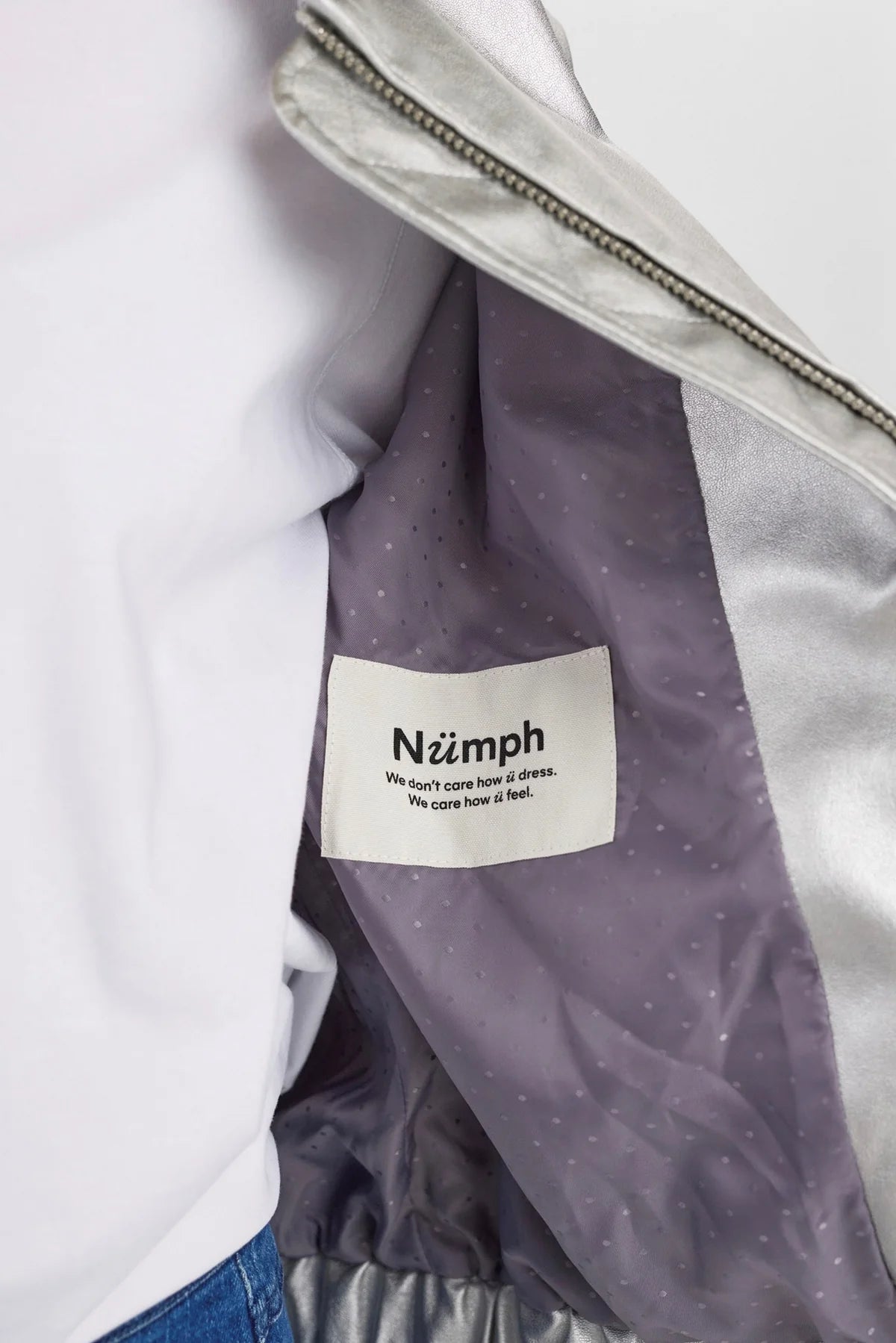Numph Nuellanora Metallic Jacket in Silver