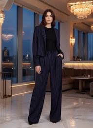 Sasha Suit in Navy Pinstripe