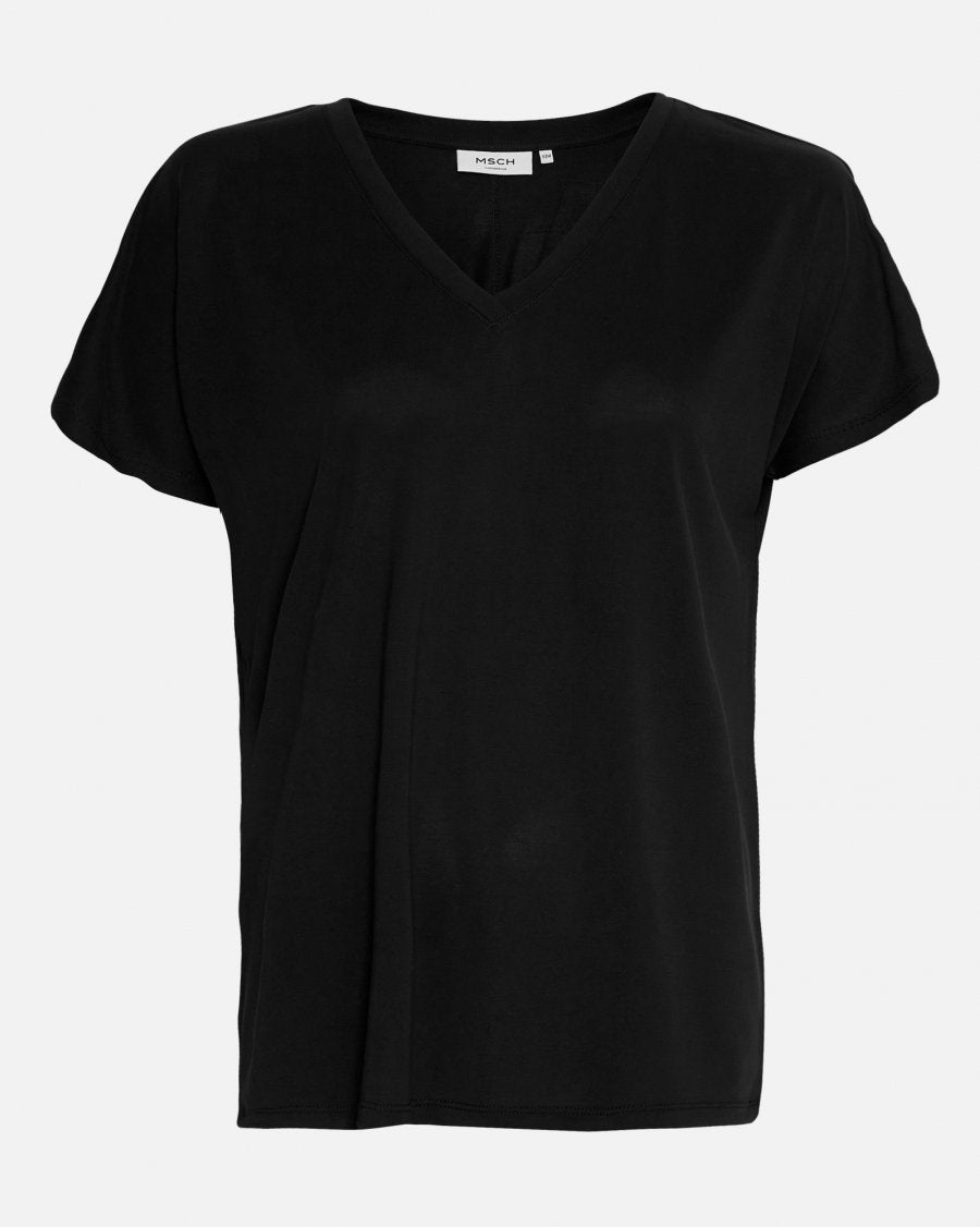 MSCH Fenya Modal V-Neck Tee In Black