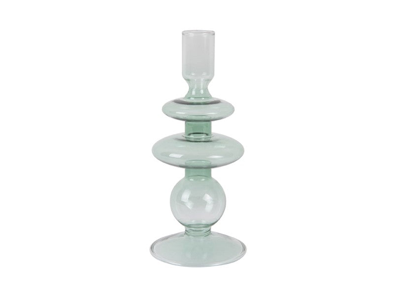 Art Rings Medium Glass Candle Holder in Green