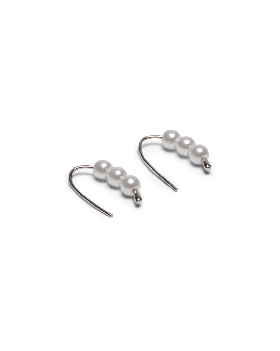 Keswick Beaded Pull Through Earrings in Silver