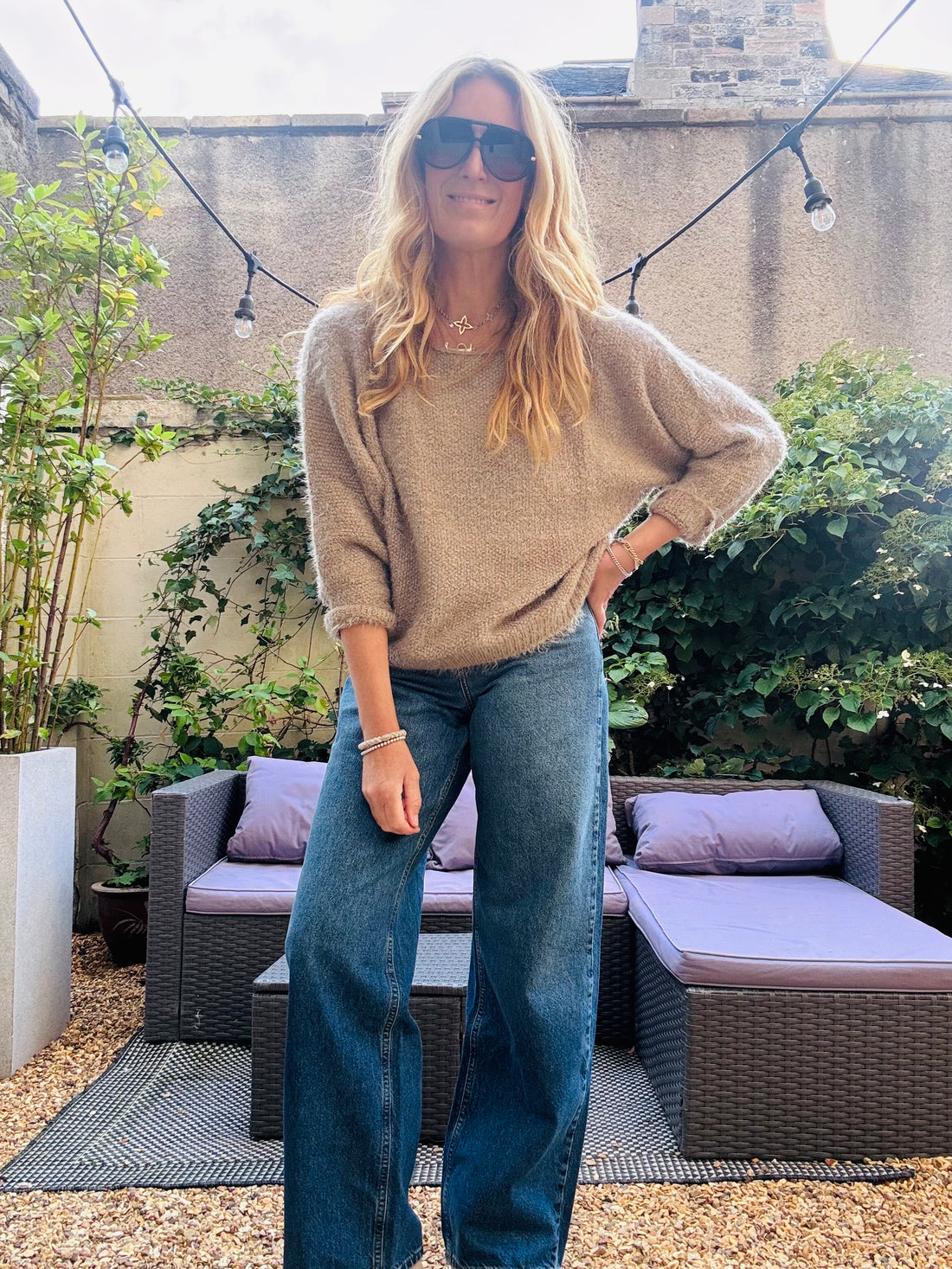 Slouchy Oh so Soft V Neck Knit in Taupe