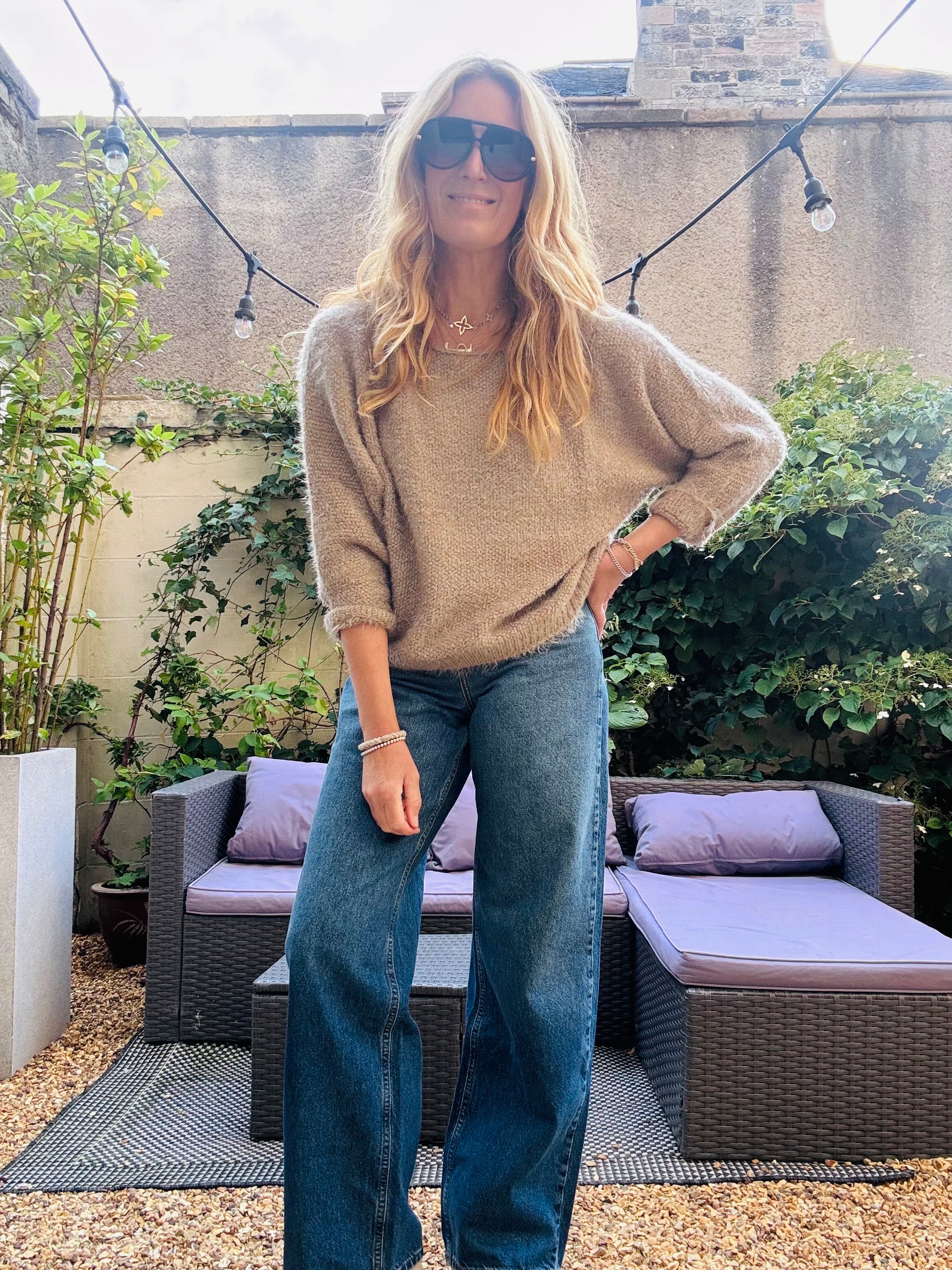 Slouchy Oh so Soft V Neck Knit in Taupe