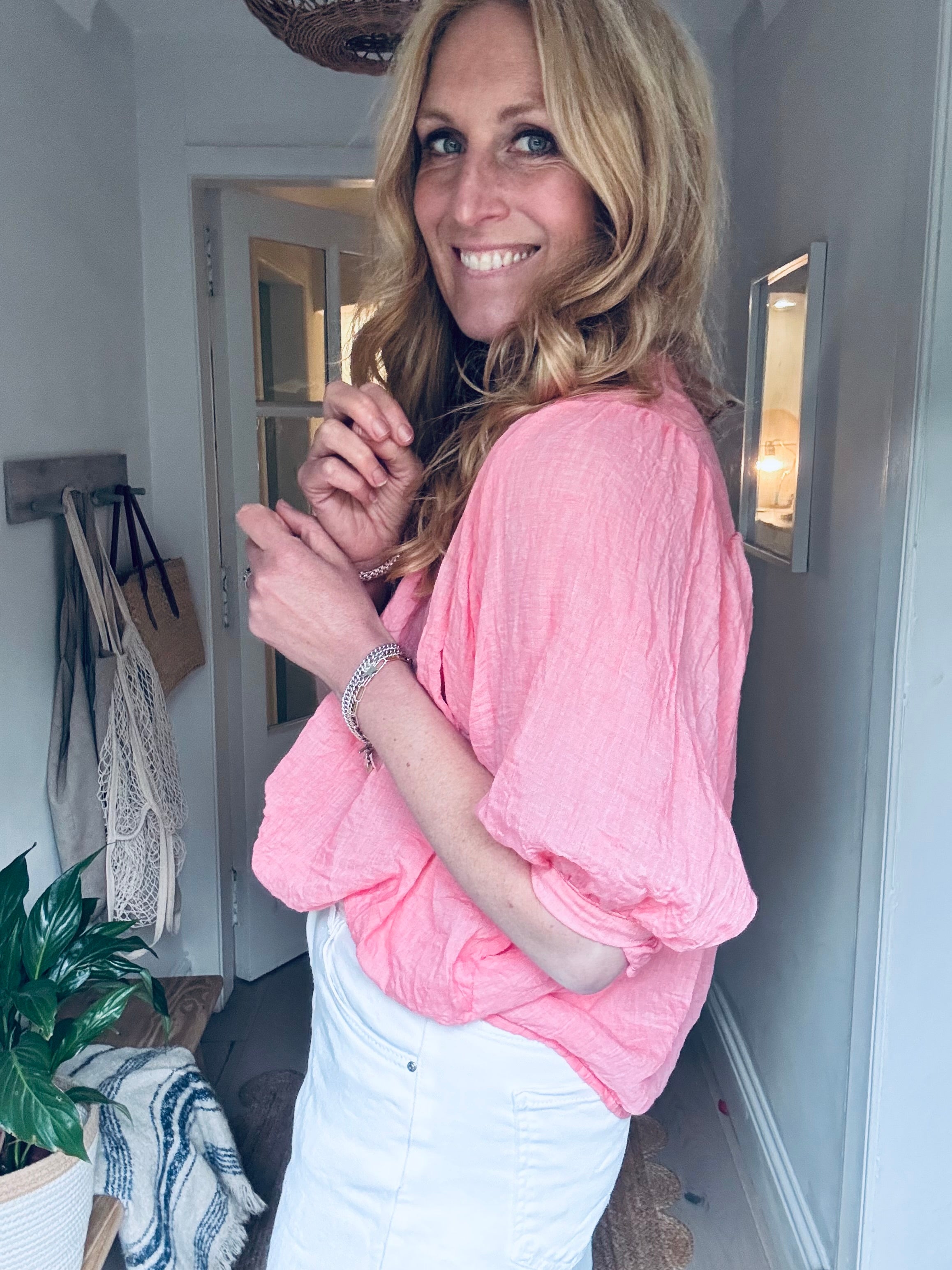 Coral Cotton Italian Shirt (one size)
