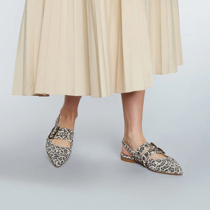 Esska Hope Slingback Flats in Leopard