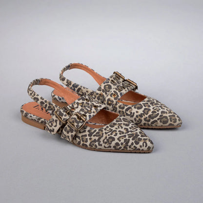 Esska Hope Slingback Flats in Leopard