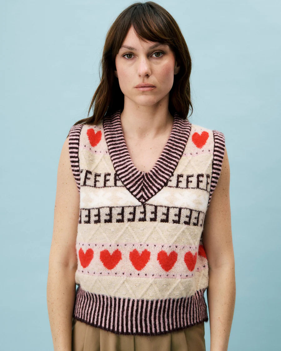 Frnch Rhubarbe Love Heart Vest