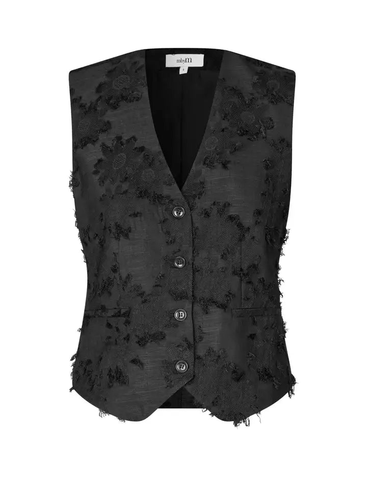 MbyM Bloomilla Waistcoat Jacket in Caviar