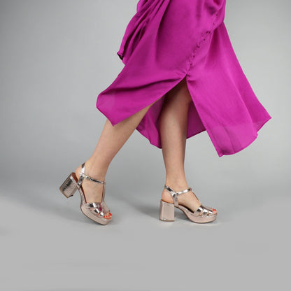 Esska Vegan Leather Champagne Charlie Sandal