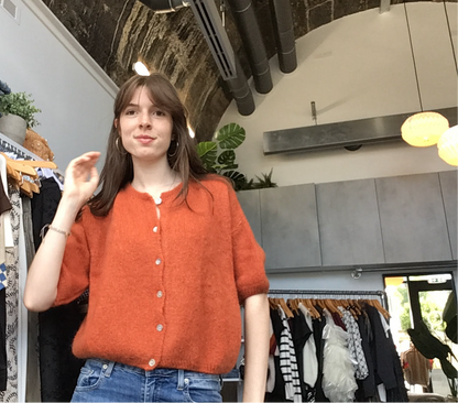 Tilly Mohair Cardigan in Rust (ONE SIZE)
