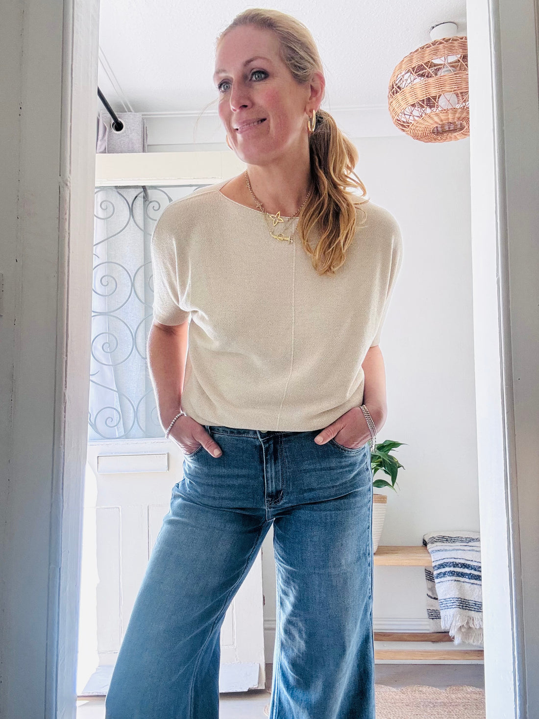 Knitted Top in Sand (one size)