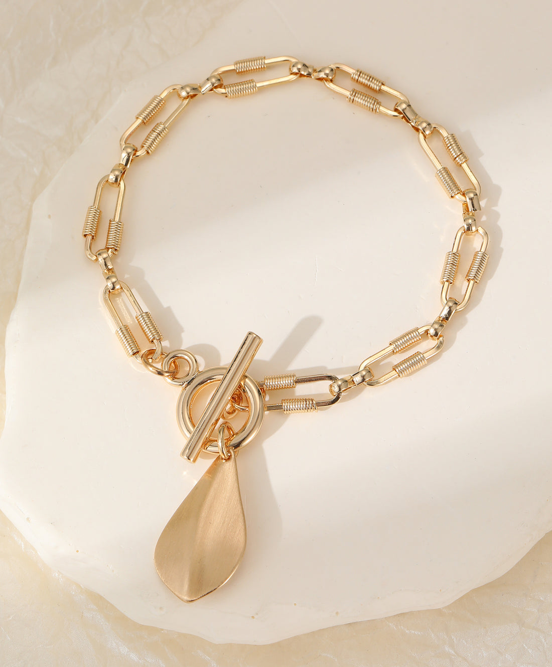 Belle Gold Tennis/T Bar style teardrop bracelet