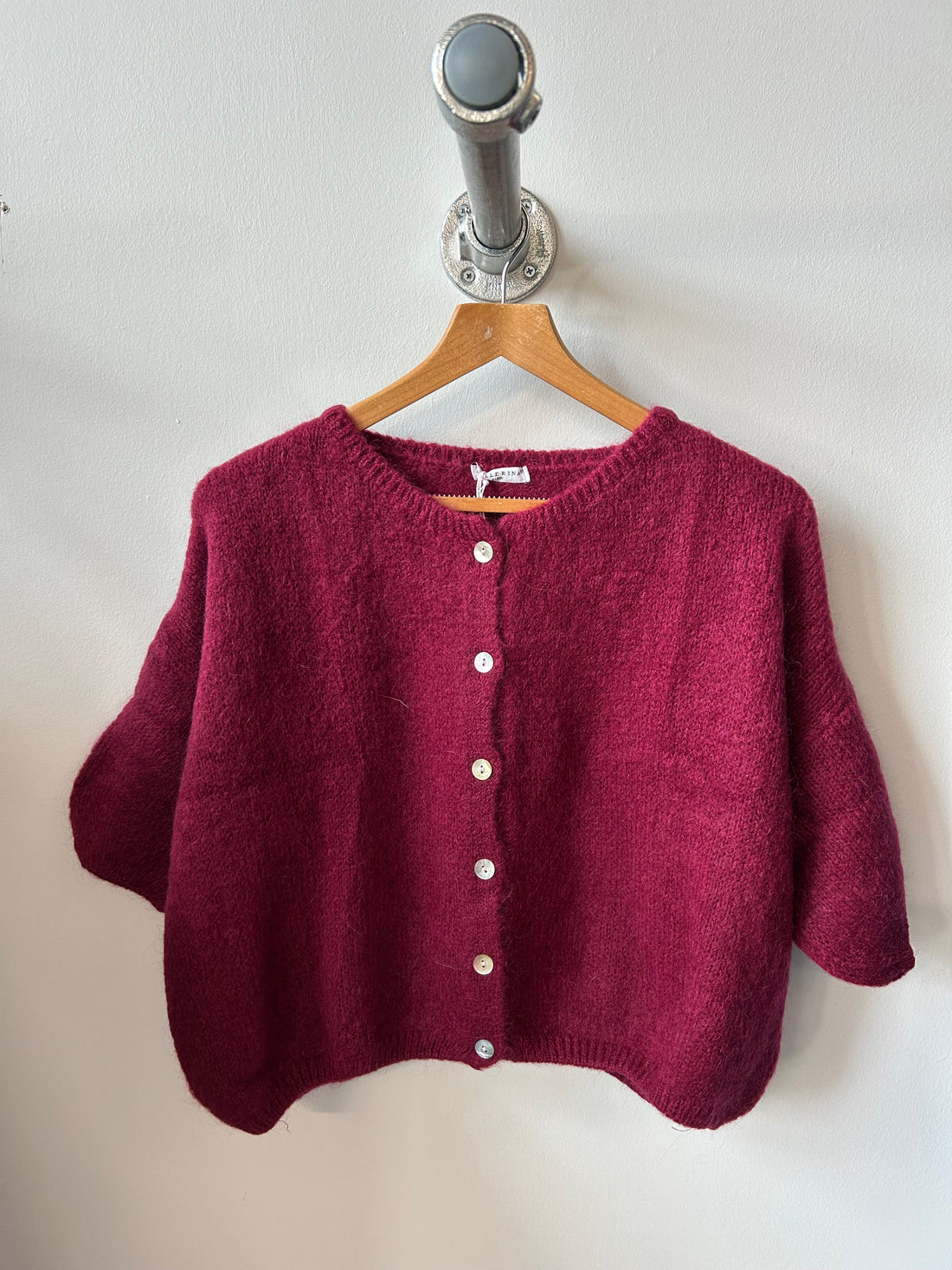 Tilly Mohair Cardigan in Burgundy (ONE SIZE)