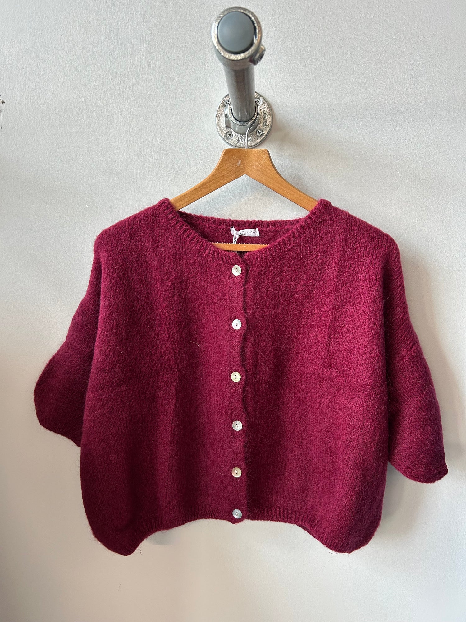 Tilly Mohair Cardigan in Burgundy (ONE SIZE)