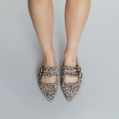 Esska Hope Slingback Flats in Leopard