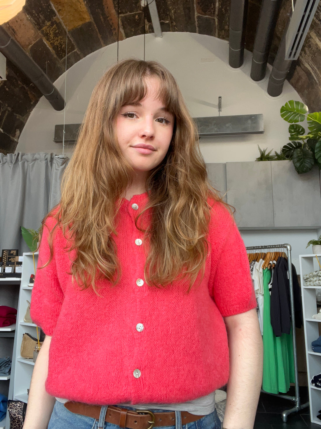 Tilly Mohair Cardigan in Coral (ONE SIZE)