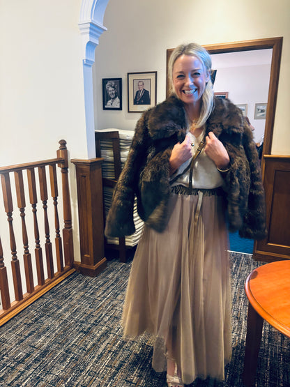 FRNCH Esmerelda Faux Fur Jacket in Marron Glace