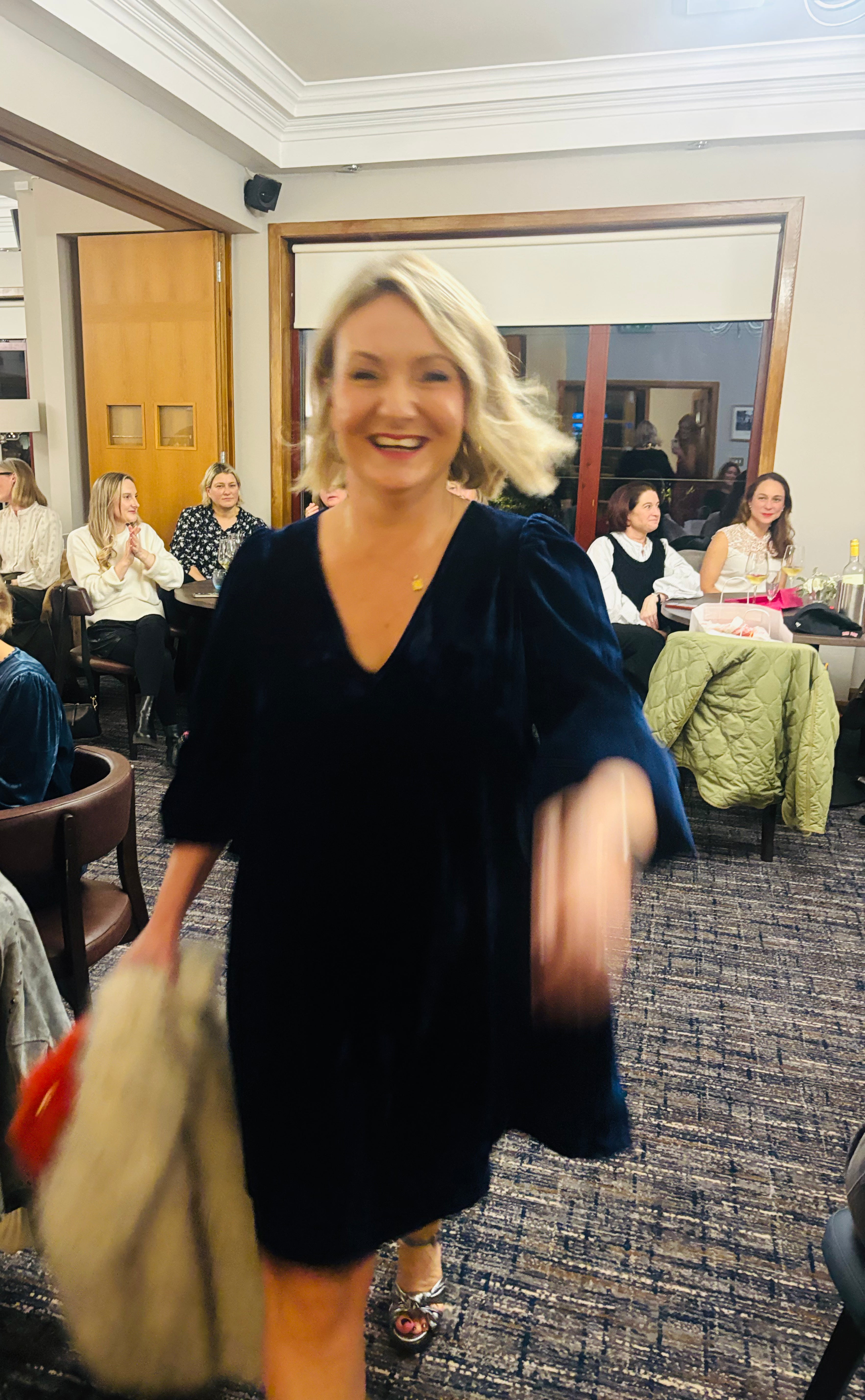 FRNCH Kelly Velvet Dress in Bleu Marine