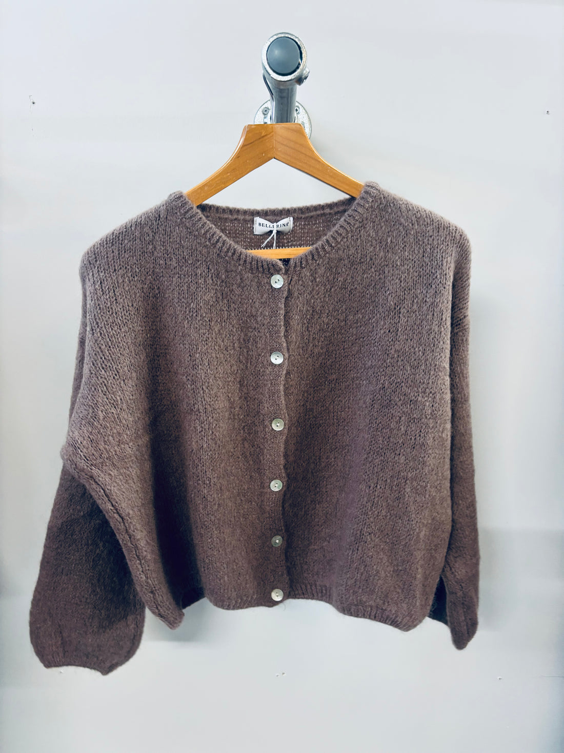Tilly Mohair Cardigan in Mocha (Long Sleeved - ONE SIZE)