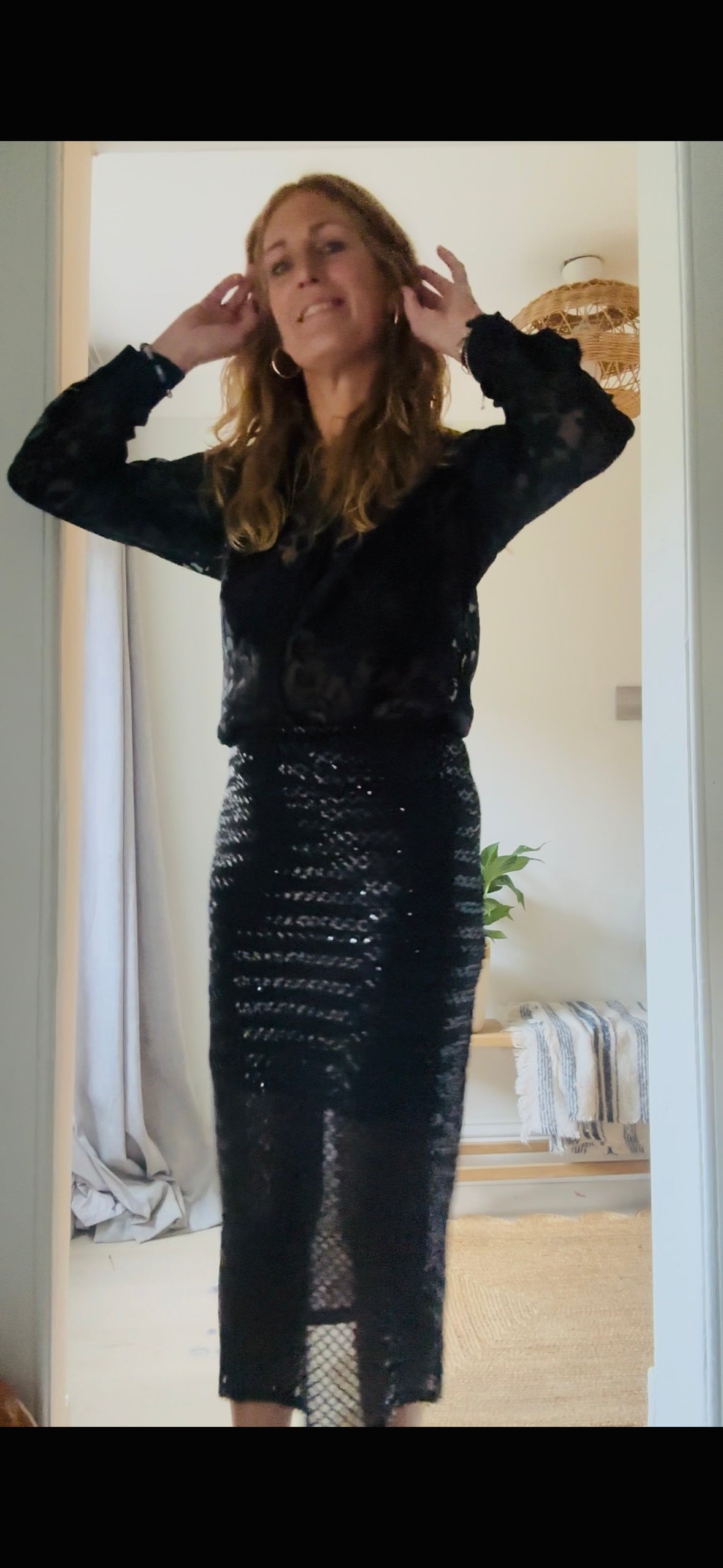 Mbym Essie Black sequin Skirt