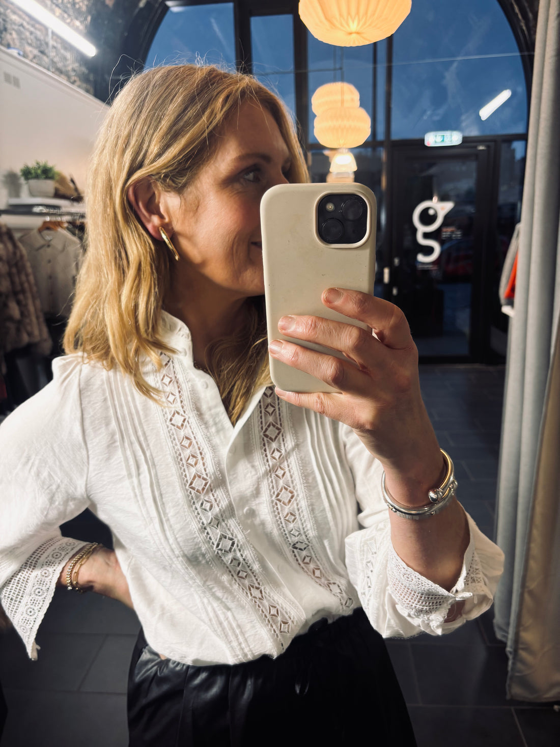 Marni Shirt with Lace Detail in White (ONE SIZE)