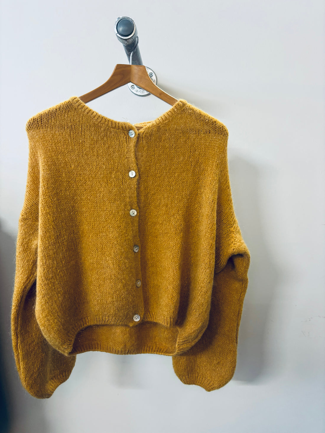 Tilly Mohair Cardigan in Mustard (Long Sleeved0 (ONE SIZE)