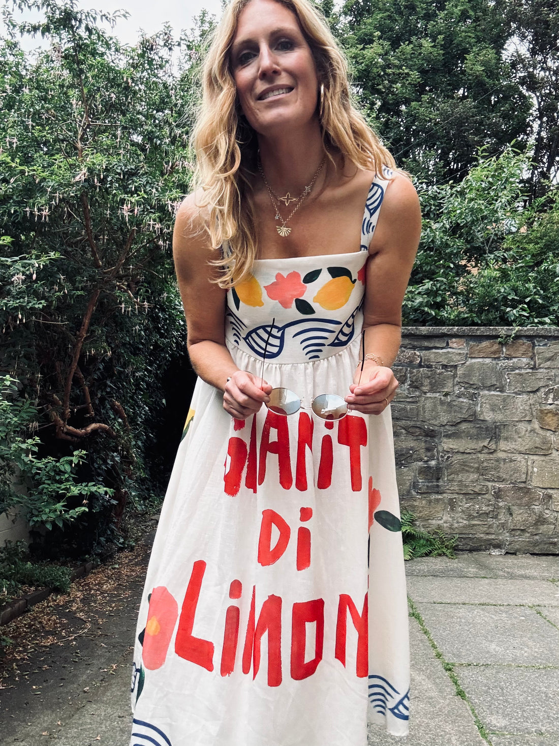 Mona Painted Print Dress with Straps (ONE SIZE)