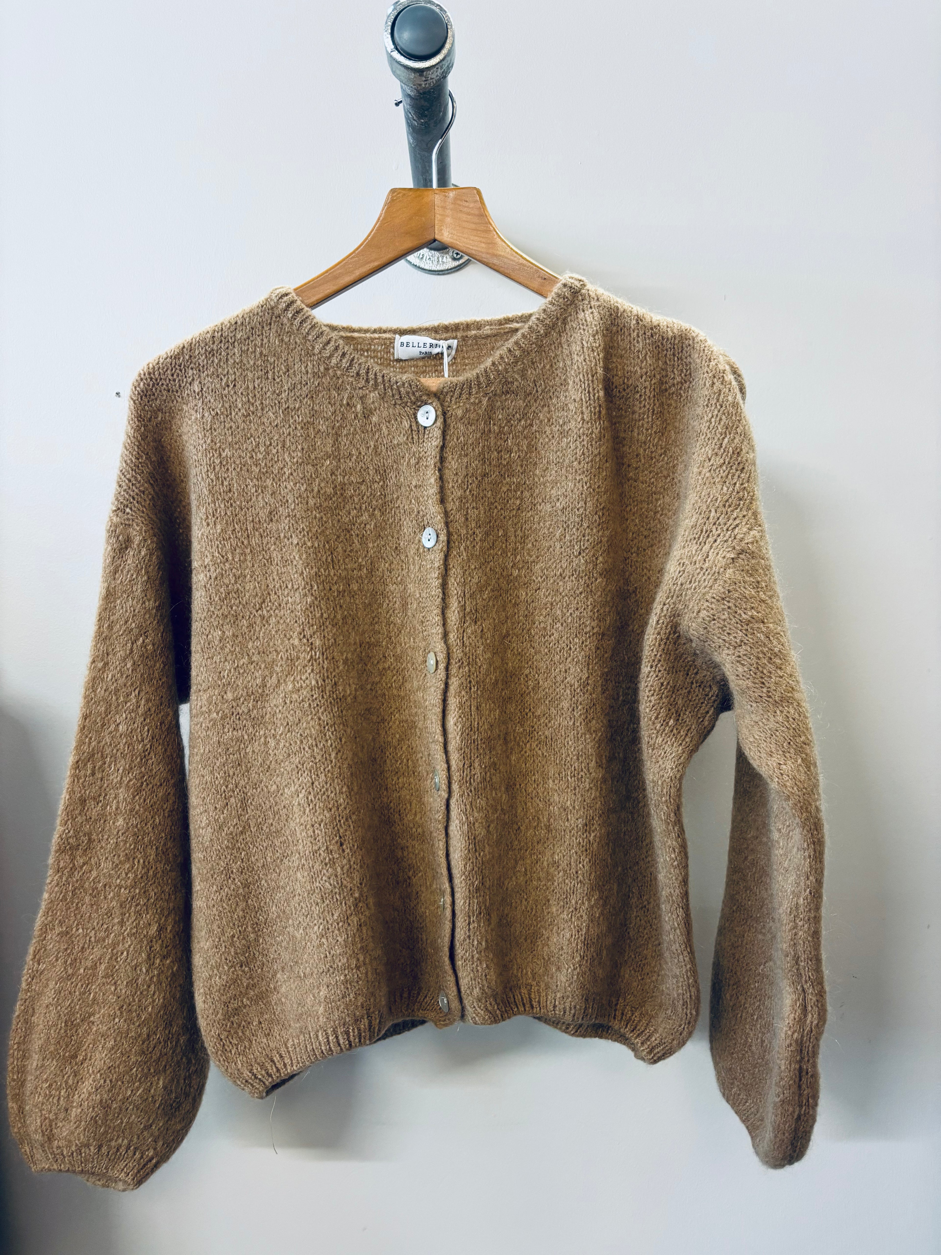 Tilly Mohair Cardigan in Camel (Long Sleeved) (ONE SIZE)
