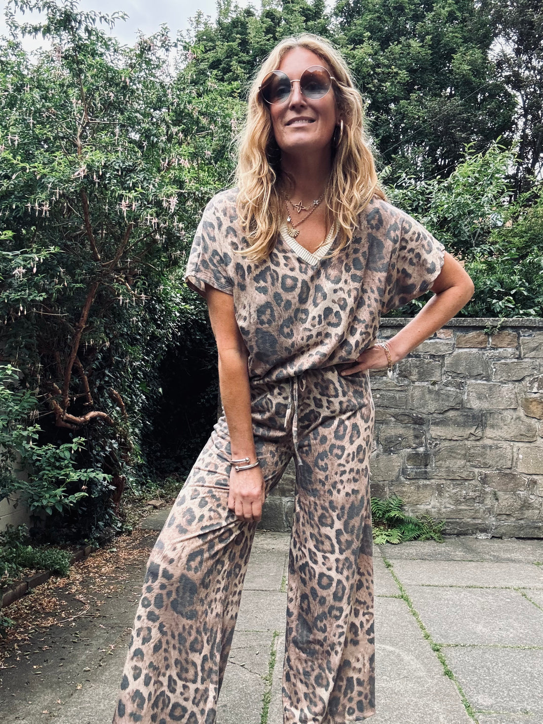Nina Leopard Print Top with Glitter Threads (ONE SIZE)