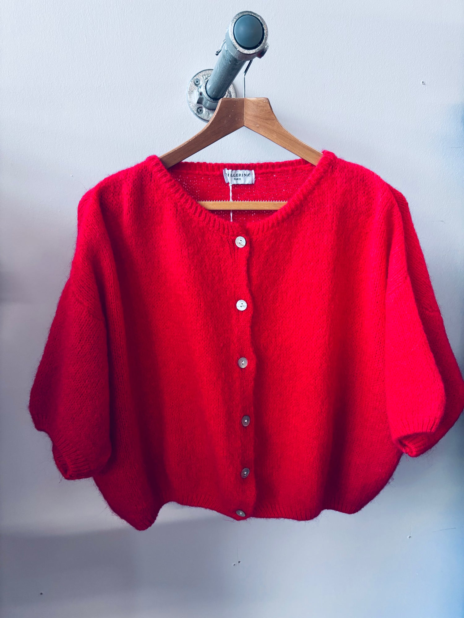 Tilly Mohair Cardigan in Red  (ONE SIZE)