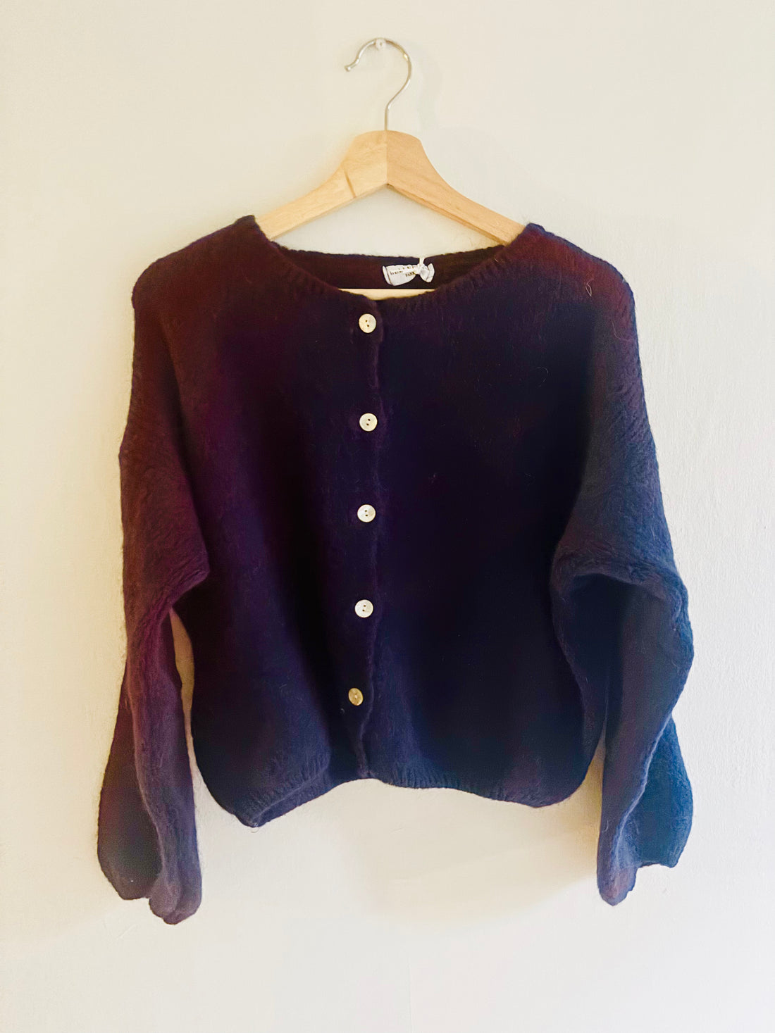 Tilly Mohair Cardigan in Navy (Long Sleeved) (ONE SIZE)