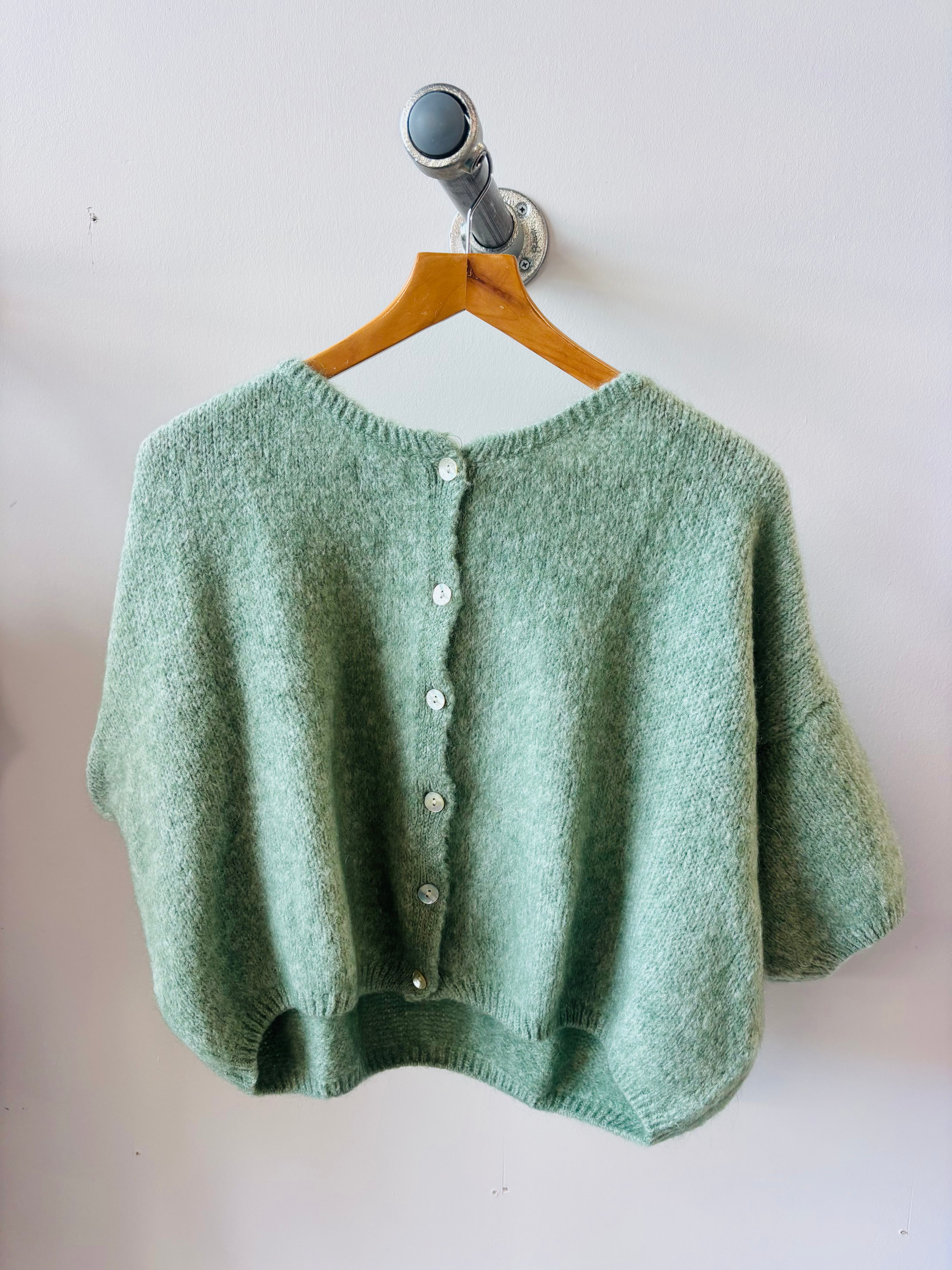 Tilly Mohair Cardigan in Khaki Mark (ONE SIZE)