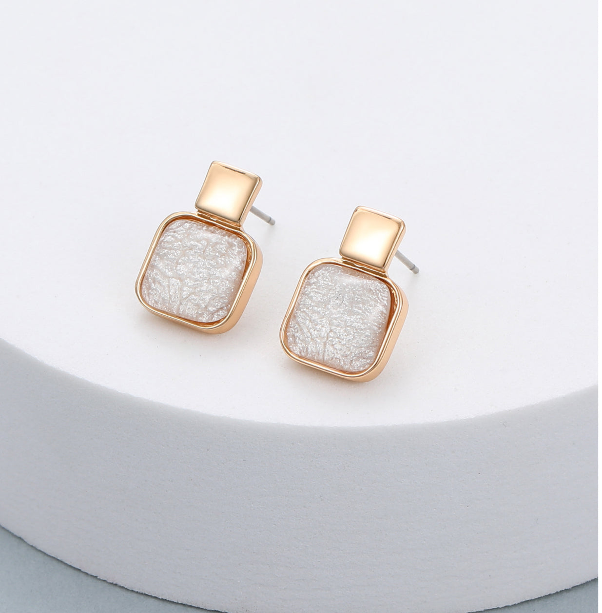 Cubic Gem Earrings in Gold Multi