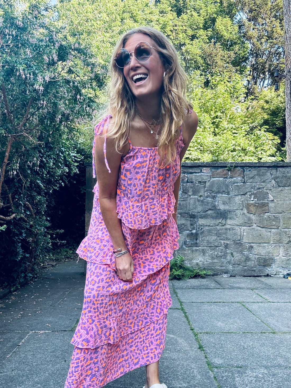 Claire Leopard Dress in Purple (One Size)